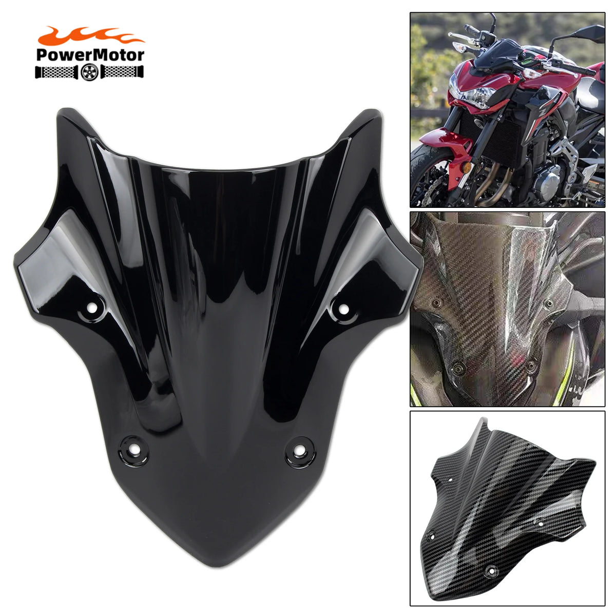 Black ABS windscreen fairing Kawasaki 1