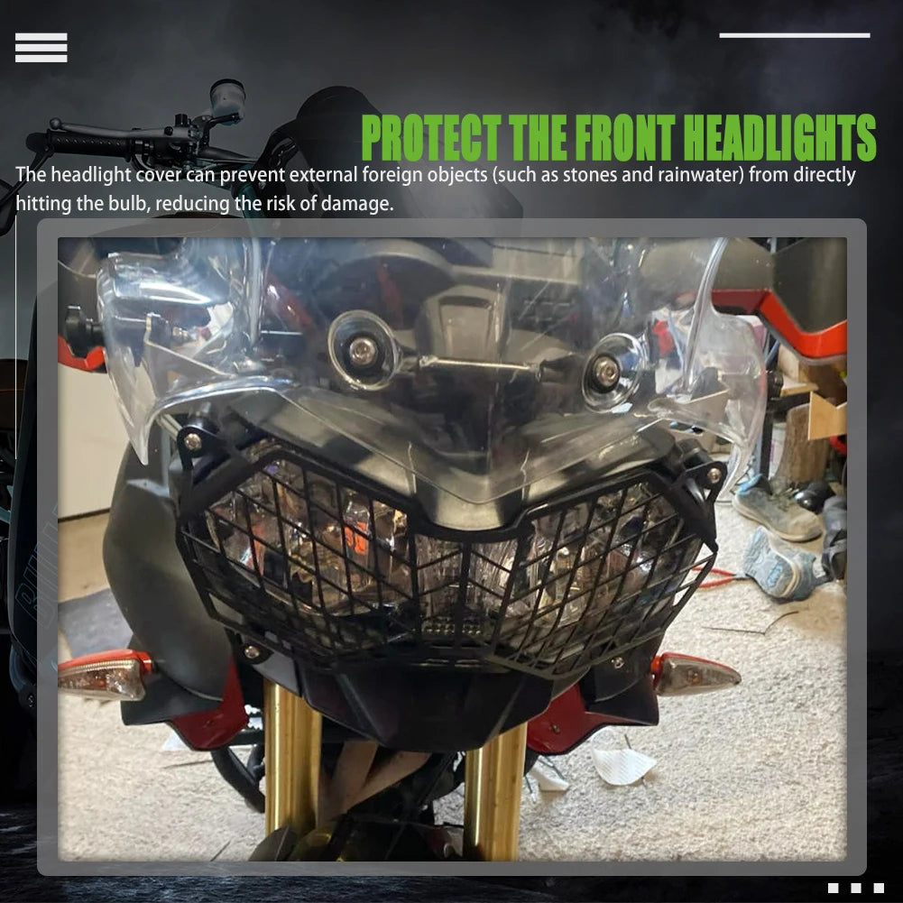 Black mesh headlight protection grille 2