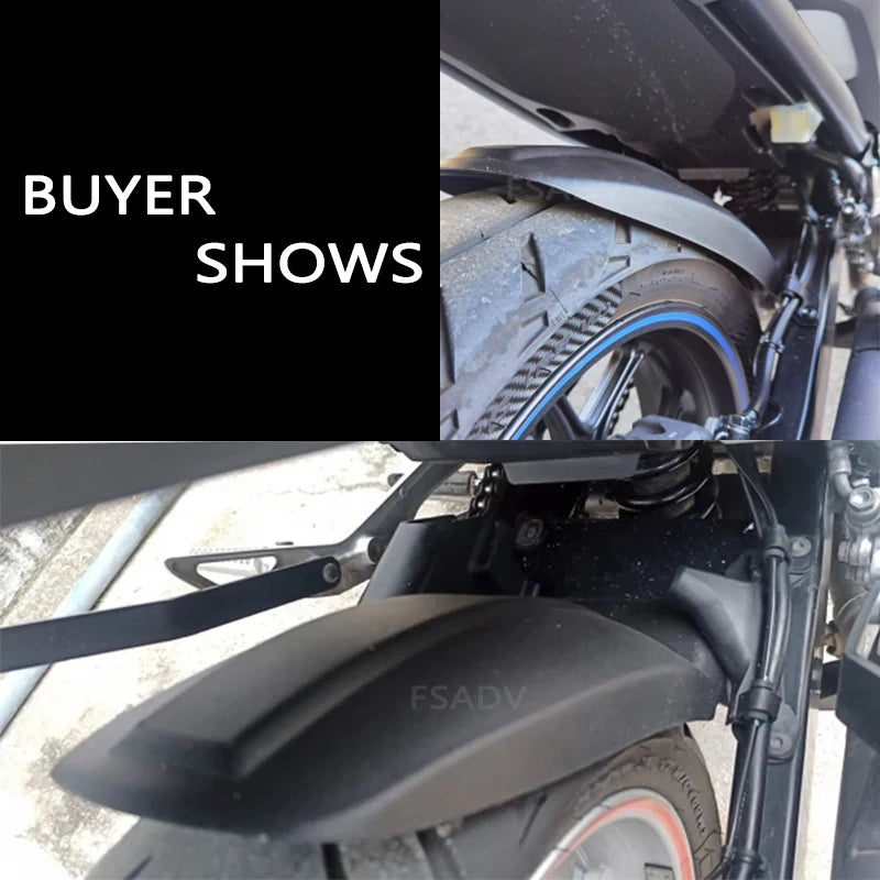 Black rear fender extension splash guard 2