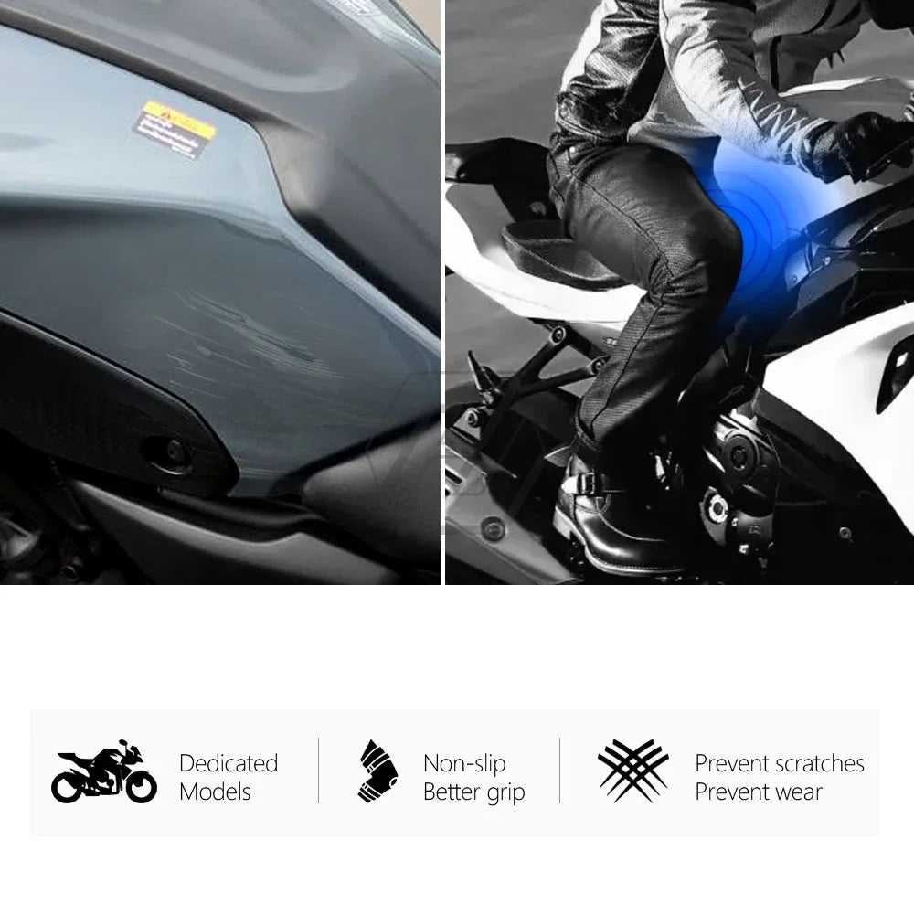Black tank side protection pads motorcycle 5