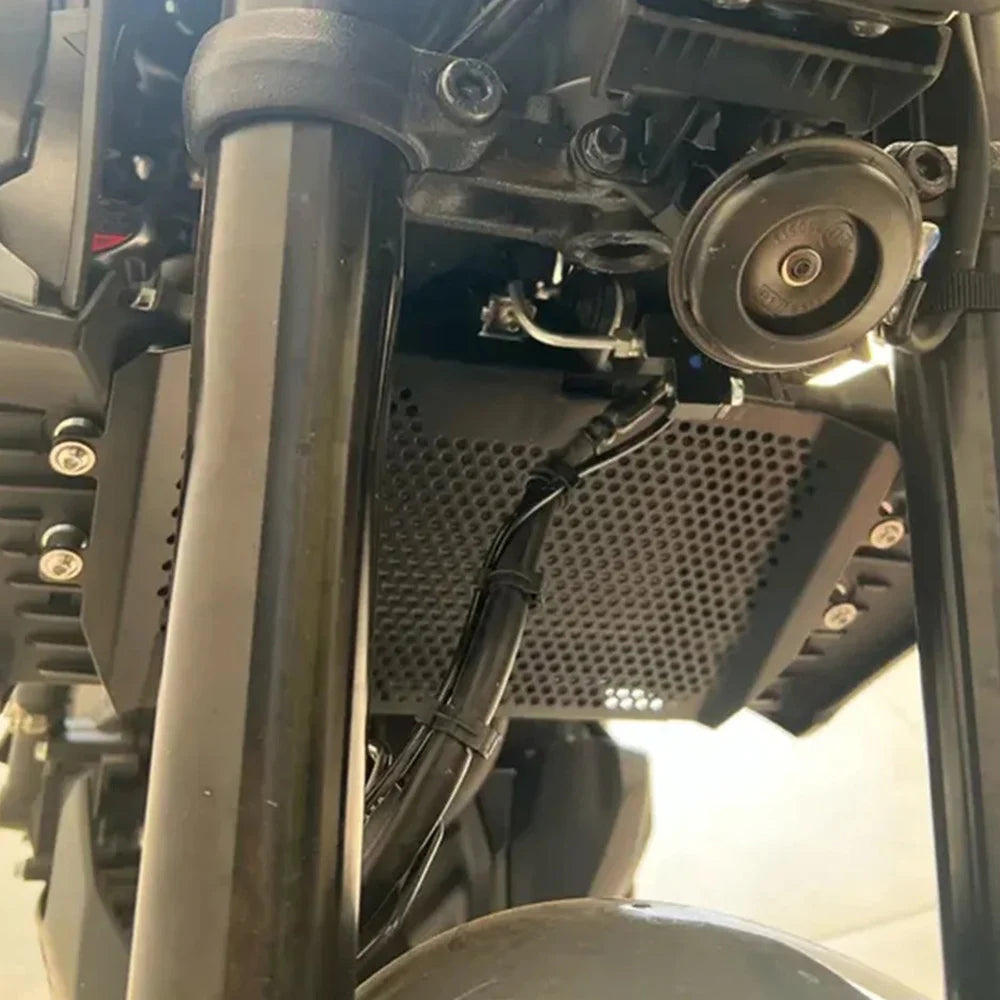 Black aluminum radiator guard 6