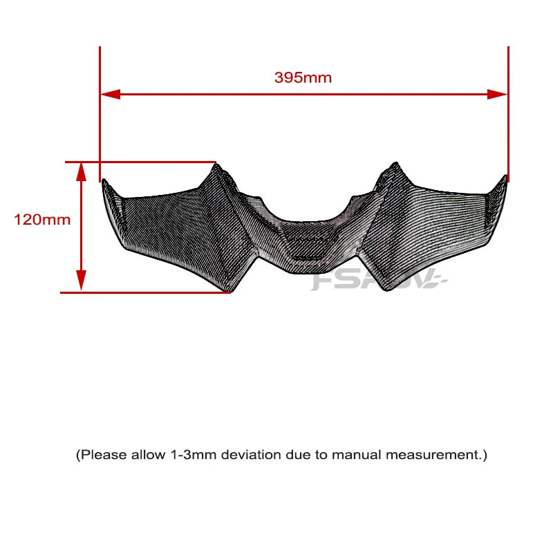 Black front fairing spoiler deflector 6