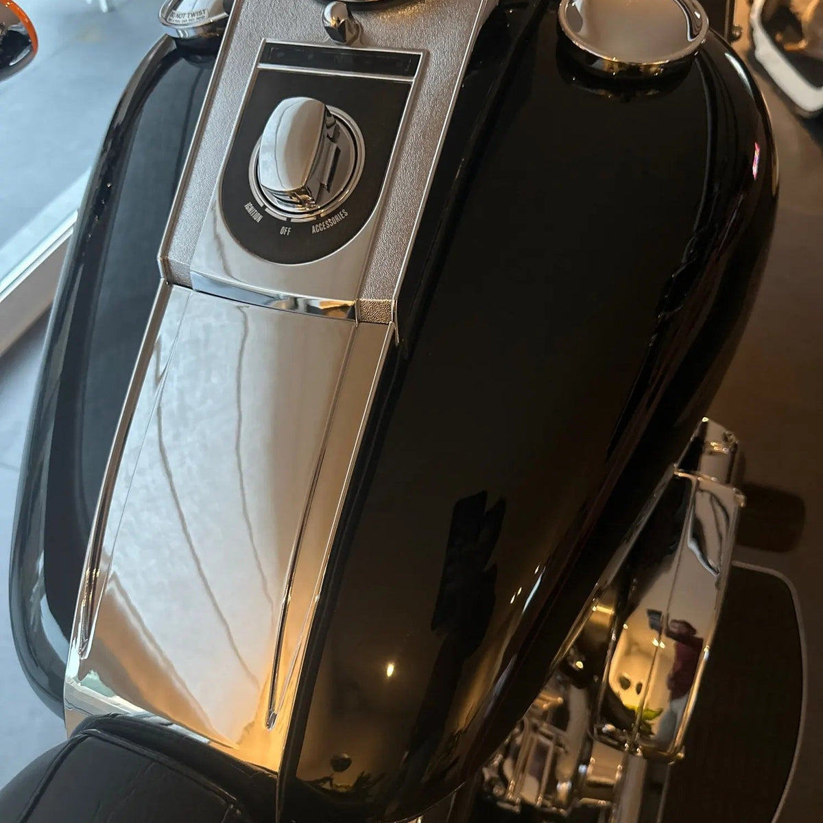 Chrome Lower Dash Panel Extension For Harley-Davidson Softail Fat Boy & Night Train - 2000 to 2017 - installed