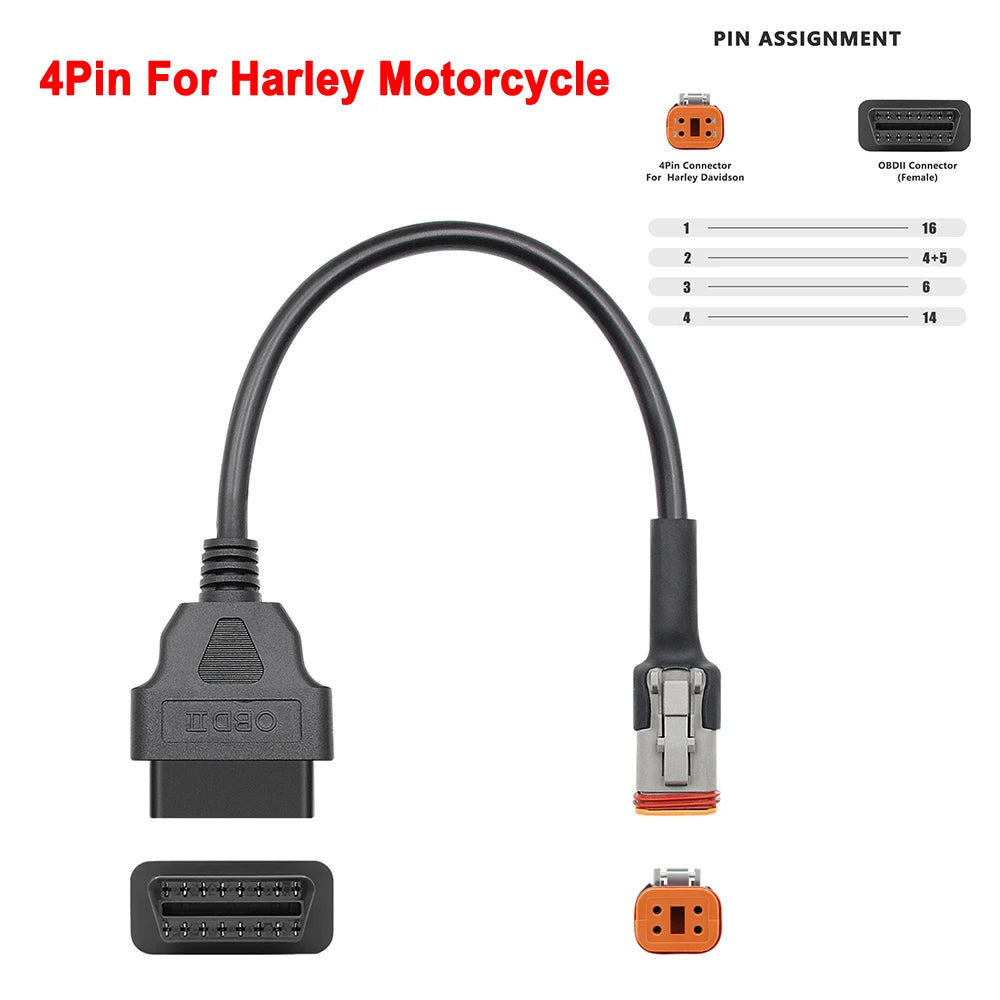 Harley-Davidson 4 pin OBD2 cable