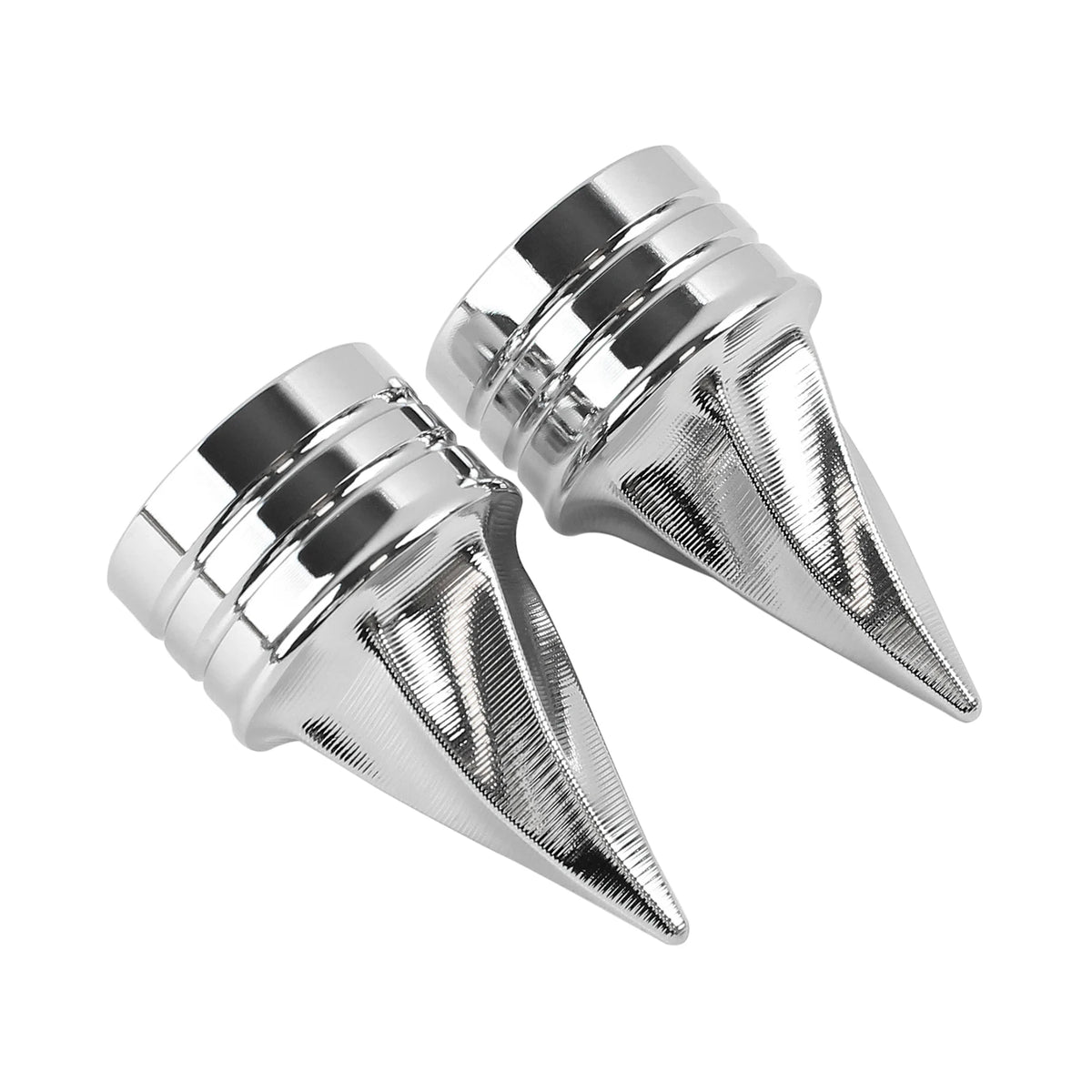 Chrome Twisted Front Axle Nut Covers For Harley-Davidson Touring, Softail, Dyna & Sportster