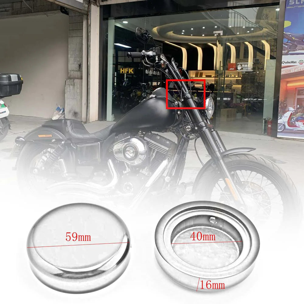 Chrome / Black Upper Fork Caps For Harley-Davidson Softail Street Bob & Breakout
