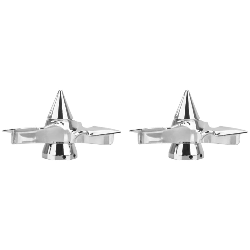 Chrome Spun Blade Front Axle Caps For Harley-Davidson Sportster, Dyna, Softail & V-Rod