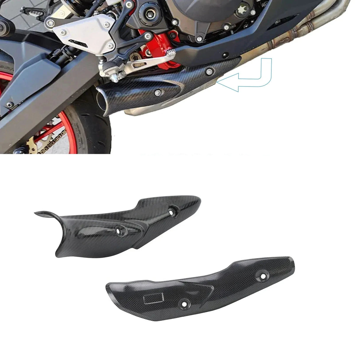 Carbon Fiber Exhaust Pipe Cover For Kawasaki Z900 Ninja 900 1