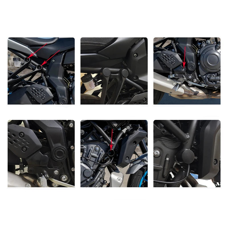 Frame Hole Cover Caps For Yamaha MT-07 - 2024 to 2026 2