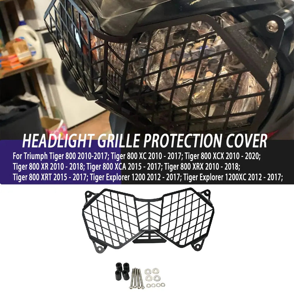 Black mesh headlight protection grille 1