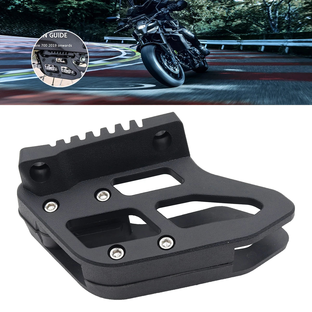 Motorcycle chain guide stabilizer assembly 1