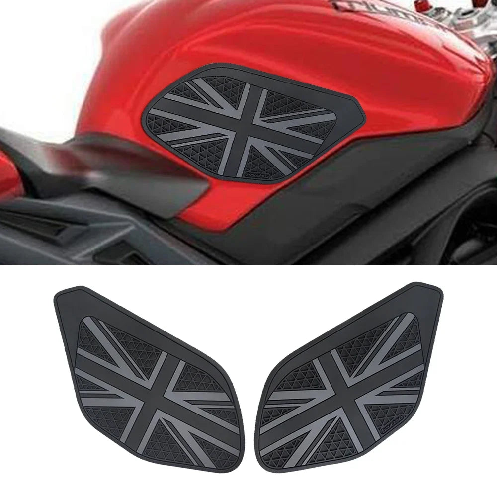 Black tank side protection pads motorcycle 2
