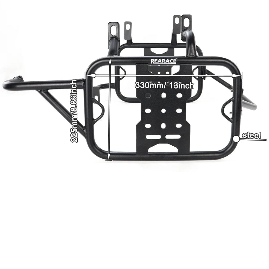 Black metal saddlebag mounting brackets 2