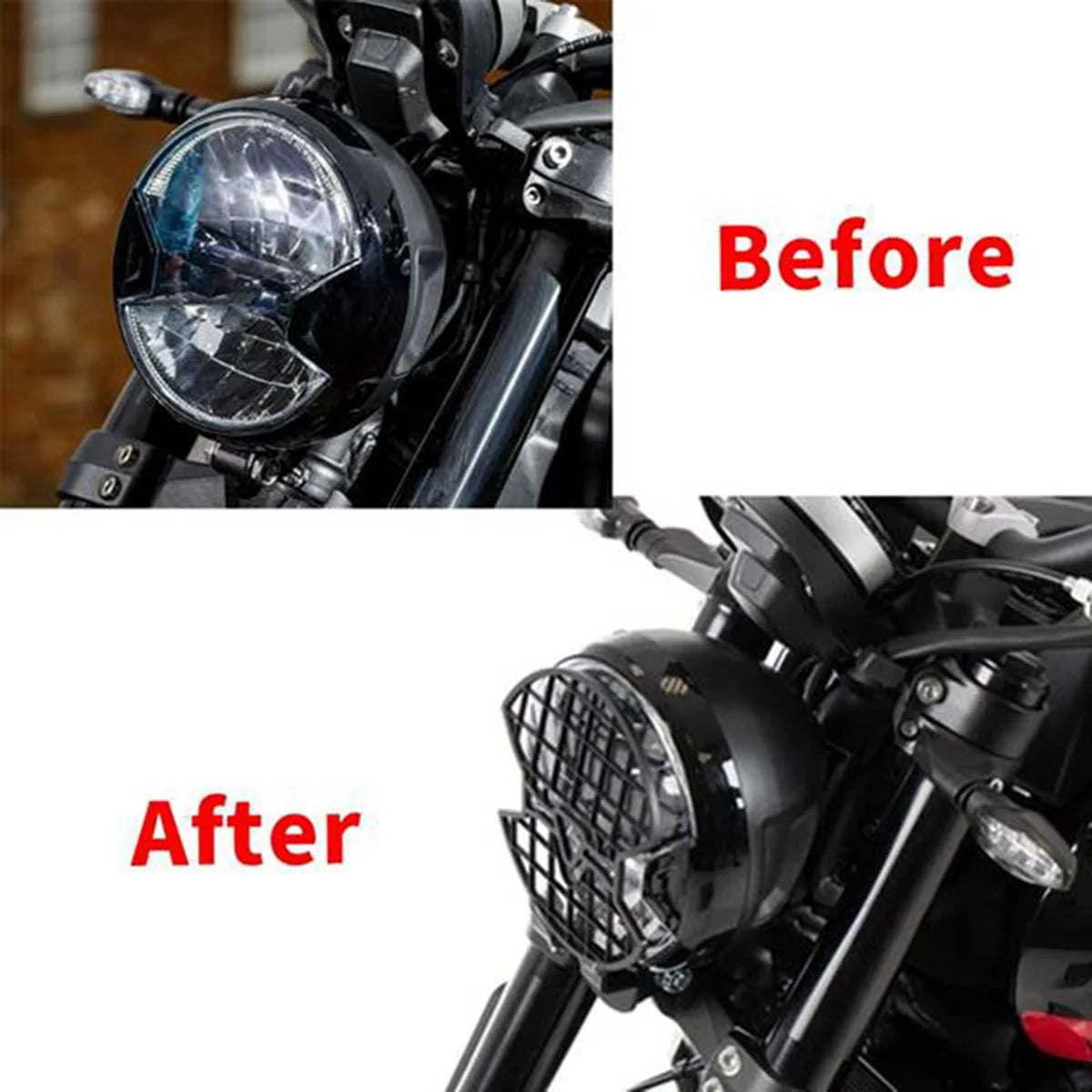 Black mesh headlight protection grille 4