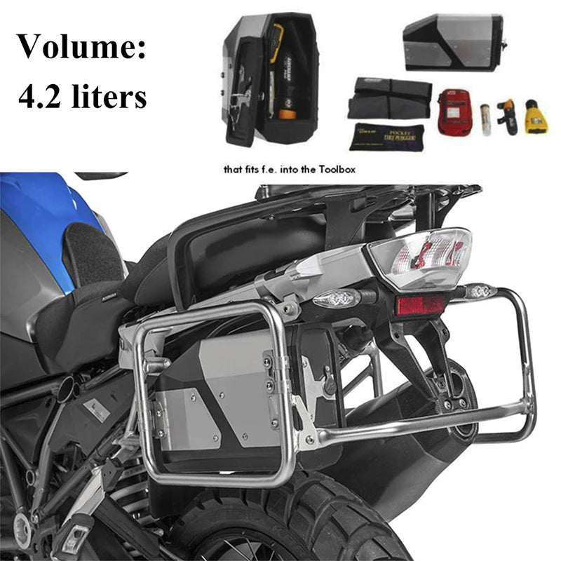 Black metal motorcycle tool storage box 5
