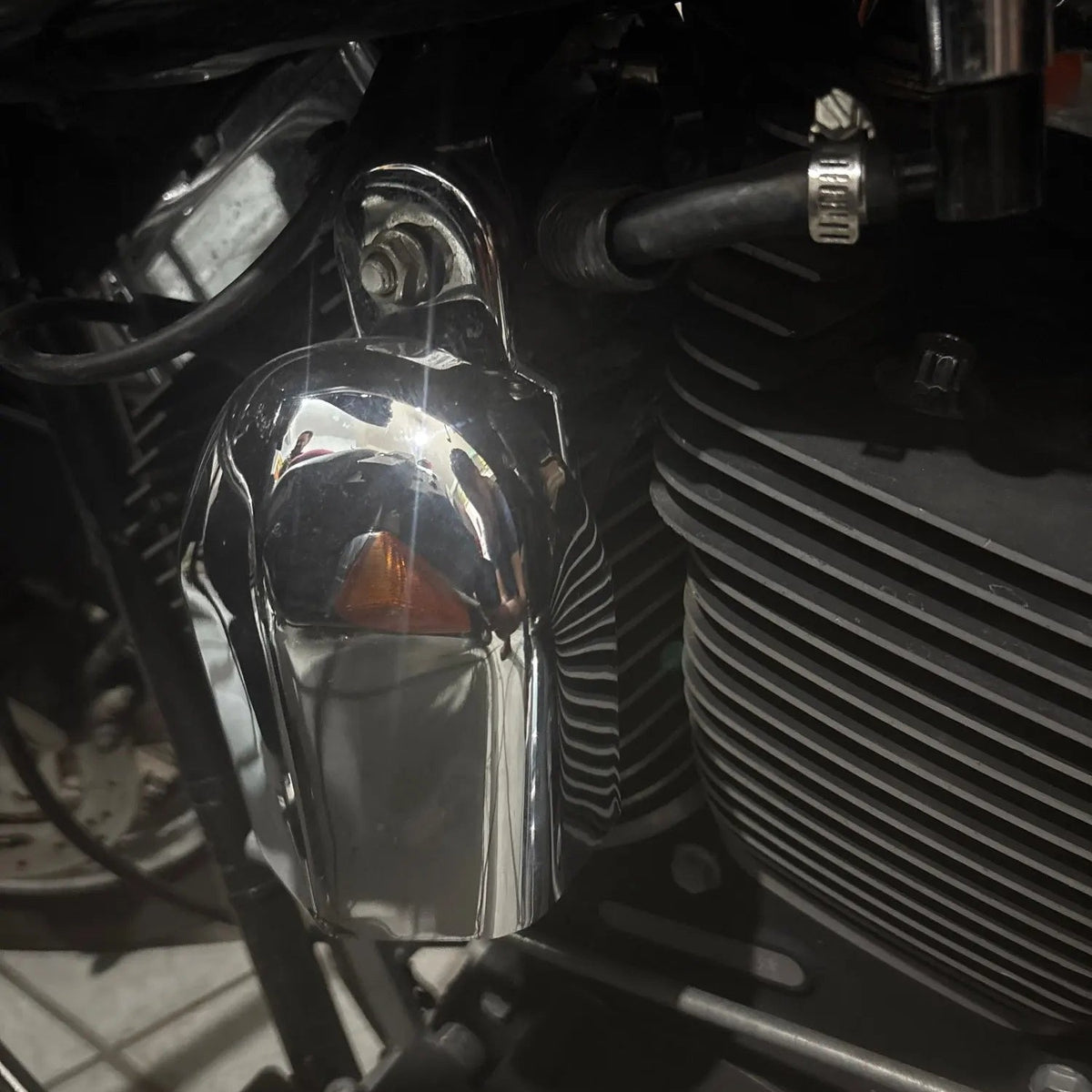 Horn Cover In Chrome Or Black For Harley-Davidson Touring - 1993 to 2018 - installed