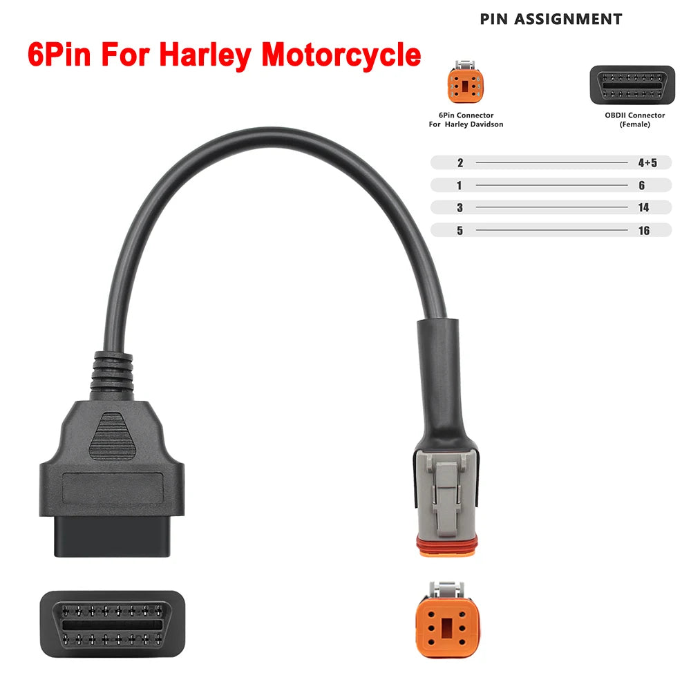 Harley-Davidson 6 pin OBD2 cable