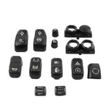 Black Hand Control Switch Caps 13-Piece Set For Harley-Davidson Touring - 2014 to 2024