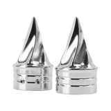 Chrome Twisted Front Axle Nut Covers For Harley-Davidson Touring, Softail, Dyna & Sportster