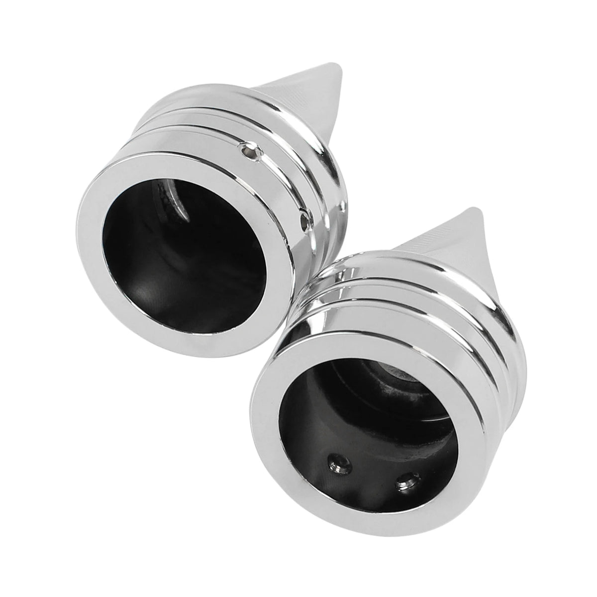 Chrome Twisted Front Axle Nut Covers For Harley-Davidson Touring, Softail, Dyna & Sportster