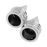 Chrome Twisted Front Axle Nut Covers For Harley-Davidson Touring, Softail, Dyna & Sportster