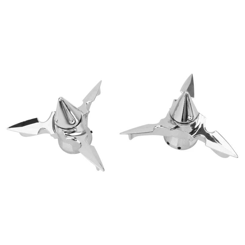 Chrome Spun Blade Front Axle Caps For Harley-Davidson Sportster, Dyna, Softail & V-Rod