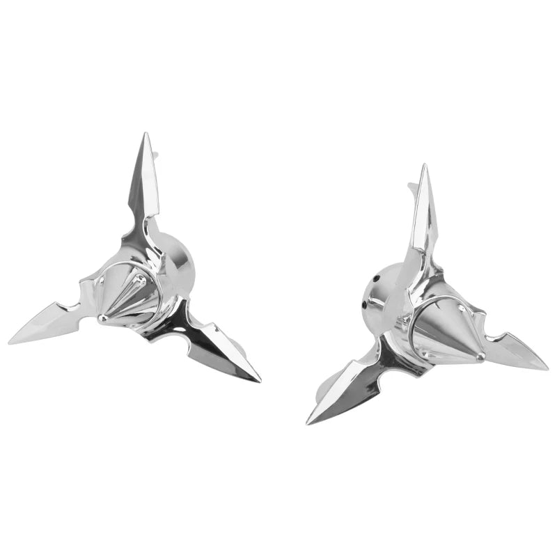 Chrome Spun Blade Front Axle Caps For Harley-Davidson Sportster, Dyna, Softail & V-Rod