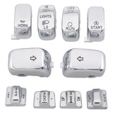 Chrome Hand Control Switch Caps 10-Piece Set For Harley-Davidson Touring - 1996 to 2013
