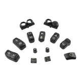 Black Hand Control Switch Caps 13-Piece Set For Harley-Davidson Touring - 2014 to 2024