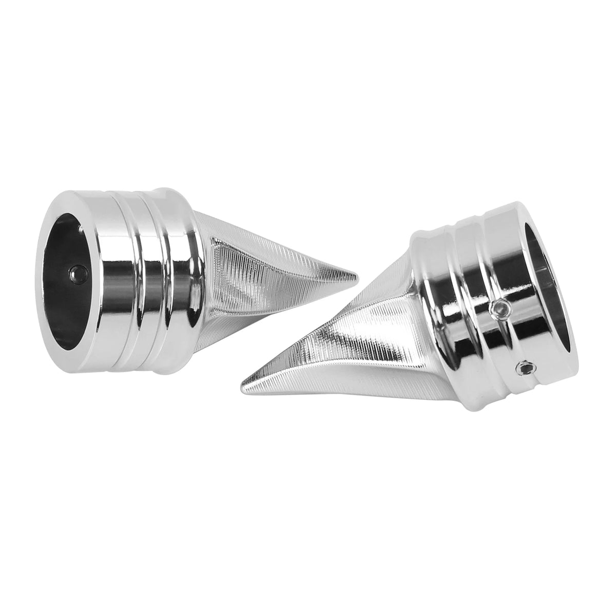Chrome Twisted Front Axle Nut Covers For Harley-Davidson Touring, Softail, Dyna & Sportster
