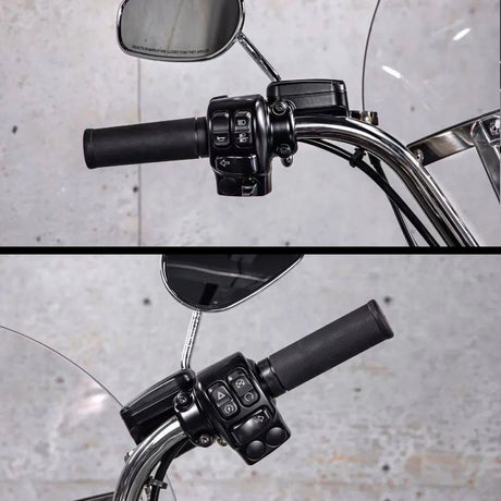 Jeu de 6 capuchons de commodo noirs pour Harley-Davidson Sportster / Dyna / Softail / Road King / V-Rod - 2014 à 2018