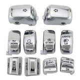 Chrome Hand Control Switch Caps 10-Piece Set For Harley-Davidson Touring - 1996 to 2013