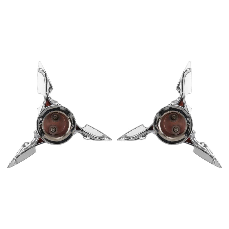 Chrome Spun Blade Front Axle Caps For Harley-Davidson Sportster, Dyna, Softail & V-Rod