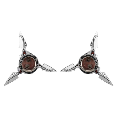 Chrome Spun Blade Front Axle Caps For Harley-Davidson Sportster, Dyna, Softail & V-Rod