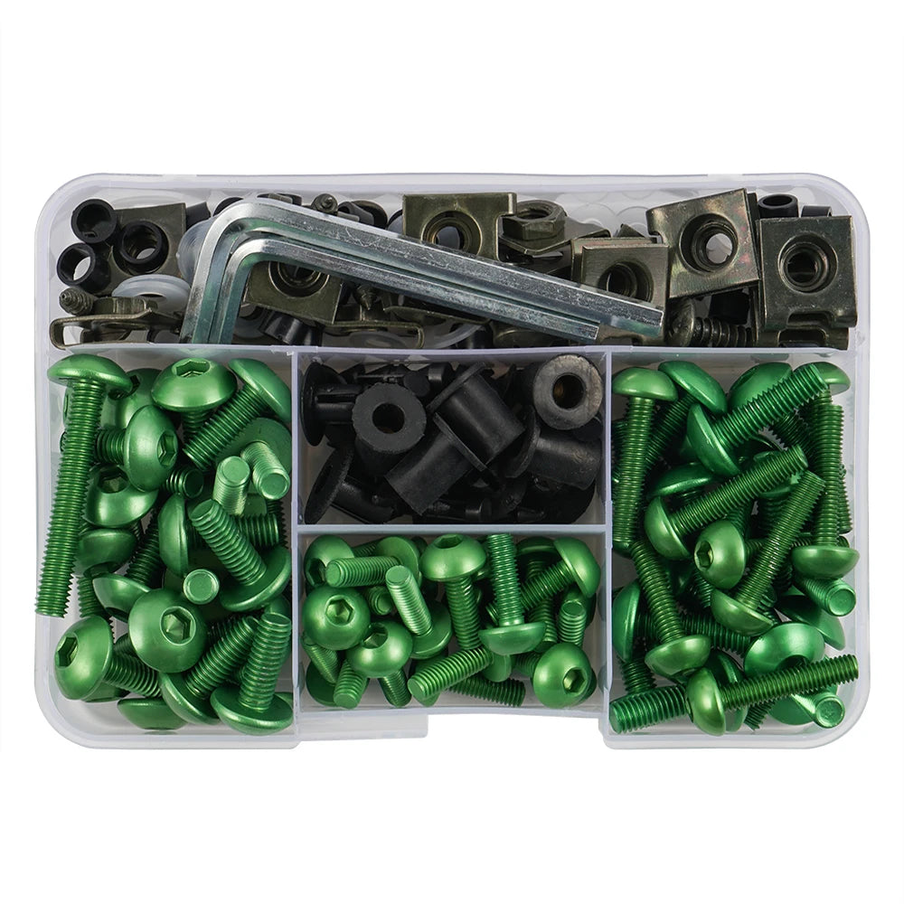 190-Piece Fairing Bolt Kit For Kawasaki ZX-6R / ZX-10R / Ninja 650 / Versys 650