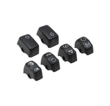 Schwarze Schalterkappen-Set 6-teilig für Harley-Davidson Sportster / Dyna / Softail / Road King / V-Rod - 2014 bis 2018
